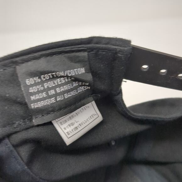 Volcom Stone Logo Snapback Hat Solid Black One Size Embroidered 6 Panel - Picture 9 of 9